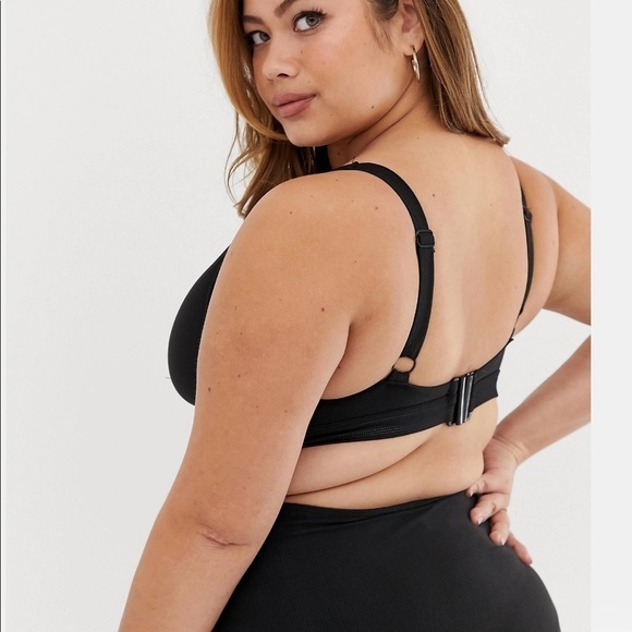 Asos Curve 16 Wolf and whistle exclusive bunny tie cut out swim top bikini - Picture 5 of 12